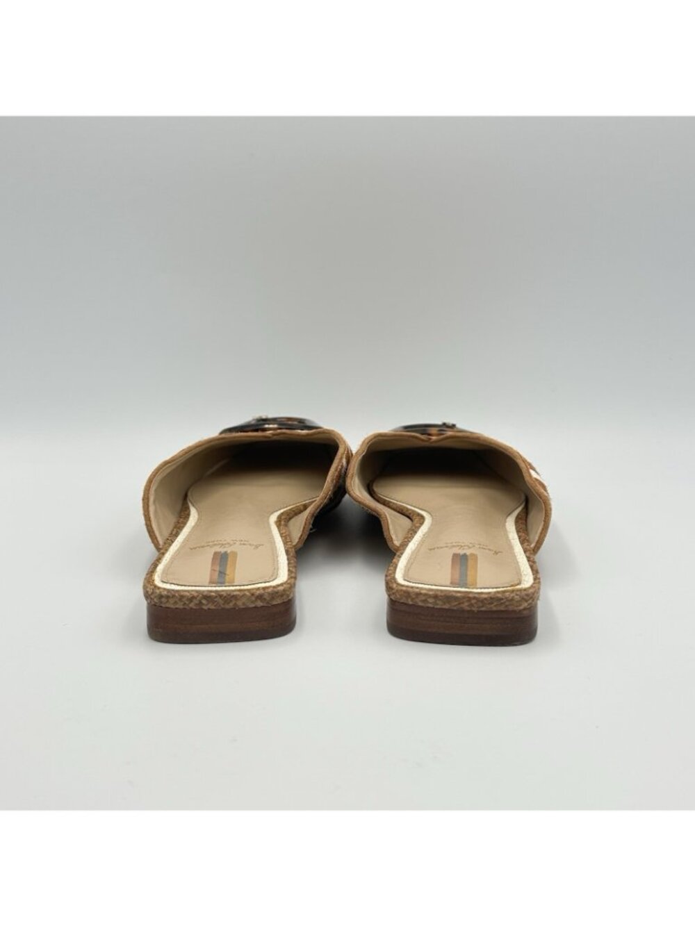 Sam Edelman Brown White Giraffe Print Slide Loafers with Buckle - Picture 4 of 10